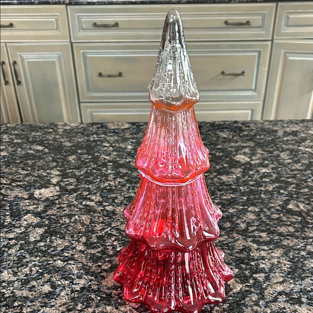 ASHLAND 13" PINK OMBRÉ GLASS TREE TABLETOP DECOR NWT